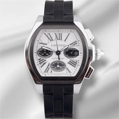 Cartier Roadster 44mm Ion Black Rubber Band Whiten Roman Dial RW6206020