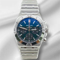 Breitling Chronomat B01 42mm Steel Band Rotating Green Dial AB0134101L1A1