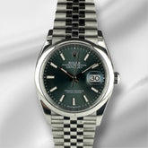 Rolex Datejust 36mm Mint Green Dial Smooth Steel Jubilee Men's Watch 126200