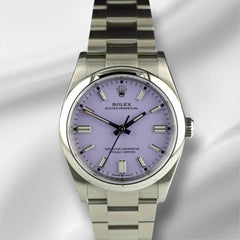 Rolex Oyster Perpetual 36mm Lavender Dial Steel Oyster Men's Watch 126000
