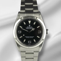 Rolex Explorer I 36mm Steel Black Dial Oyster Men's Watch 14270 Papers
