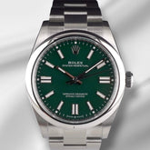 Rolex Oyster Perpetual 41mm Steel Green Dial Oyster Men's Watch 134300