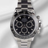Rolex Daytona 40mm Stainless Steel Black Dial Smooth Oyster Watch 116500LN