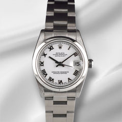 Rolex Datejust 31mm White Dial Oyster Band Steel Ladies Watch 78240 Papers
