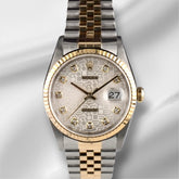Rolex 36mm Datejust 18k Yellow Gold Steel Anniversary Dial Watch 16233 Papers