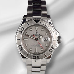 Rolex Yacht-master 40mm Steel Platinum Dial Bezel Men's Watch 16622 Papers