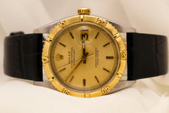 Rolex Datejust Turn-O-Graph 36mm SS & 18K YG Rotating Champagne Stick Dial 6609