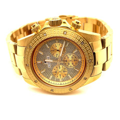 IceTime APEX Yellow 40mm Men's Yellow Gold Steel Watch Iced 0.10ct Diamonds