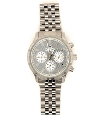 IceTime LEGACY White 40mm Men's White Gold Steel Watch Iced 0.10ct Diamonds