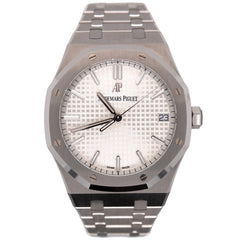 Audemars Piguet Royal Oak 41mm White Dial Steel Watch 15500ST Box & Papers