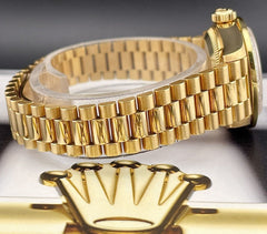 Rolex Ladies Datejust 26mm 18k Yellow Gold President Watch ICED 2ct Diamonds