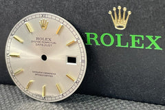 Rolex Mens Datejust 36mm Grey Dial Gold Stick Ref 16233 16013