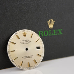 Rolex Datejust Men's 36mm 2-Tone Silver Dial Gold Stick Oyster Jubilee 16233