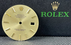 Rolex Datejust Mens 36mm Gold Champagne Jubilee Oyster Stick Dial 16013 16233