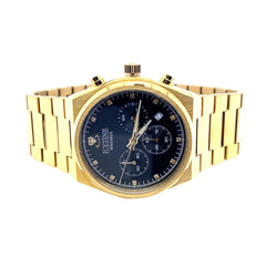 IceTime Maximus 41mm Men Yellow Gold Steel Watch Black Dial Iced 0.10ct Diamonds