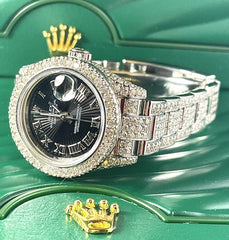 Rolex Datejust Ladies 26mm 10ct Iced Genuine Diamonds Ref. 179174