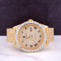 Rolex Day-Date 40mm 18k Yellow Gold Iced Out 25ct Genuine Diamonds Ref 228238