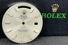 Rolex Mens Day-Date 40mm Silver Motif Dial Stick Markers President Ref 228238