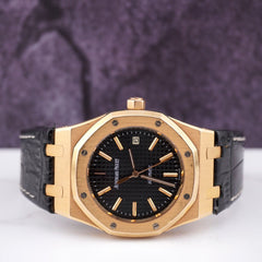 Audemars Piguet Royal Oak 18K Rose Gold  "JUMBO" 39mm Black Dial Watch 15300OR