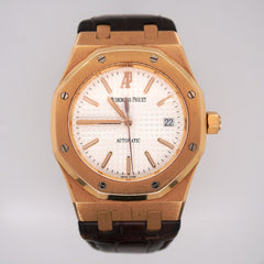 Audemars Piguet Royal Oak 18K Rose Gold  "JUMBO" 39mm White Dial Watch 15300OR