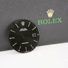 Rolex Oysterdate Precision 34mm Black Dial Silver Stick Ref 6694 REFINISHED