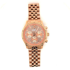 IceTime LEGACY Rose 40mm Men's Rose Gold Steel Watch Iced 0.10ct Diamonds