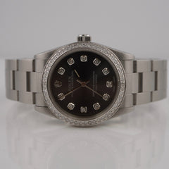 Rolex Oyster Perpetual 31mm 1ct Diamonds Grey Dial Watch 77080