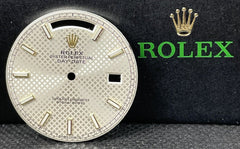 Rolex Mens Day-Date 40mm Silver Motif Dial Stick Markers President Ref 228238