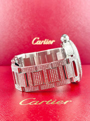 Cartier Pasha 40mm Black Dial Custom Iced Out 8ct Genuine Diamonds Ref 2790