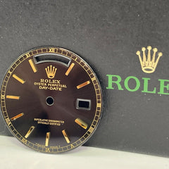 Rolex Day-Date Mens 36mm Black Dial Yellow Gold Stick President 18238 18038