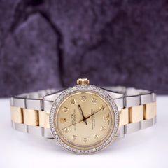 Rolex Oyster Perpetual Ladies 31mm 18k Yellow Gold & Steel 2ct DIAMOND Watch