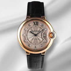 Cartier Ballon Bleu 36mm Rose Gold Diamond Ladies Watch 3003 / WE902028