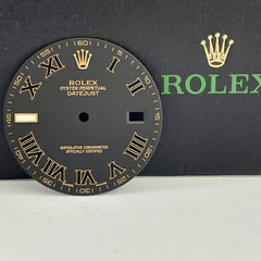 Rolex DateJust 2 Men’s 41 2-Tone 18k Gold Roman Numeral Matte Black Dial 116333