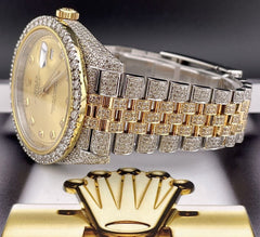 Rolex Mens Datejust 41 Jubilee 18K Yellow Gold & Steel Watch ICED 15ct Diamonds