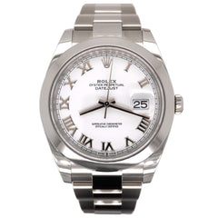 Rolex Men 41mm Datejust 41 Roman Dial Stainless Steel Watch Oyster Ref 126300