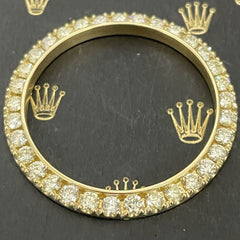 10k Yellow Gold 3.75 Carat PRONG Diamond Bezel FOR Rolex 36mm Datejust Day-Date