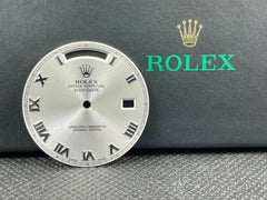 Rolex Day-Date 2 II 41mm Silver Roman Dial White Gold Watch President Ref 218239