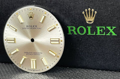 Rolex 41mm Men's Oyster Perpetual Silver Dial White/Gold Stick Ref: 124300