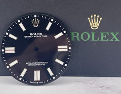 Rolex 41mm Oyster Perpetual Men's Steel Black Dial White Stick Ref: 124300