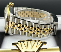 Rolex Ladies Datejust 31mm 18k Yellow Gold/Steel ICED 1.5ct Diamonds Gold Dial