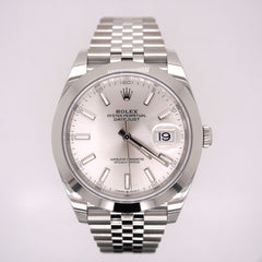 Rolex Mens Datejust II 41 Silver Index Dial Jubilee Stainless Steel Ref 126300