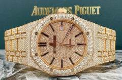 Audemars Piguet Royal Oak 41mm 18k Rose Gold Iced Out 25ct Diamonds Ref 15400.OR