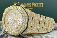 Audemars Piguet Royal Oak Offshore 42mm 18k Yellow Gold Watch Iced 30ct Diamond