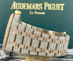 Audemars Piguet Royal Oak 37mm Rose Gold/ Steel Watch Iced 22ct Diamonds 15450SR