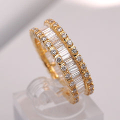 10K YELLOW GOLD 2.5 CARAT NATURAL ROUND BAGUETTE DIAMOND MENS HIP HOP PINKY RING