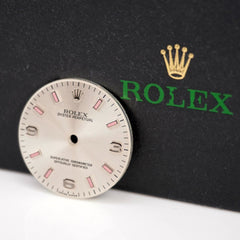 Rolex Oyster Perpetual Midsize 31mm Silver Arabic Dial PINK Stick 177200