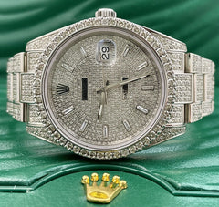 Rolex Men's Datejust II 41mm Iced 13ct Diamonds Oyster Steel Watch Ref: 116300