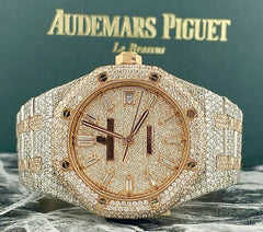 Audemars Piguet Royal Oak 37mm Rose Gold/ Steel Watch Iced 22ct Diamonds 15450SR