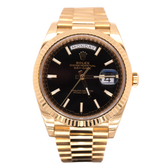 Rolex Day-Date 40 President 18k Yellow Gold Men's Watch Black Motif DIAL 228238