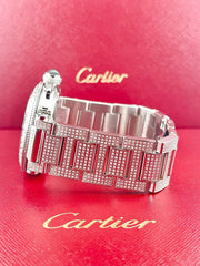 Cartier Pasha 40mm Black Dial Custom Iced Out 8ct Genuine Diamonds Ref 2790